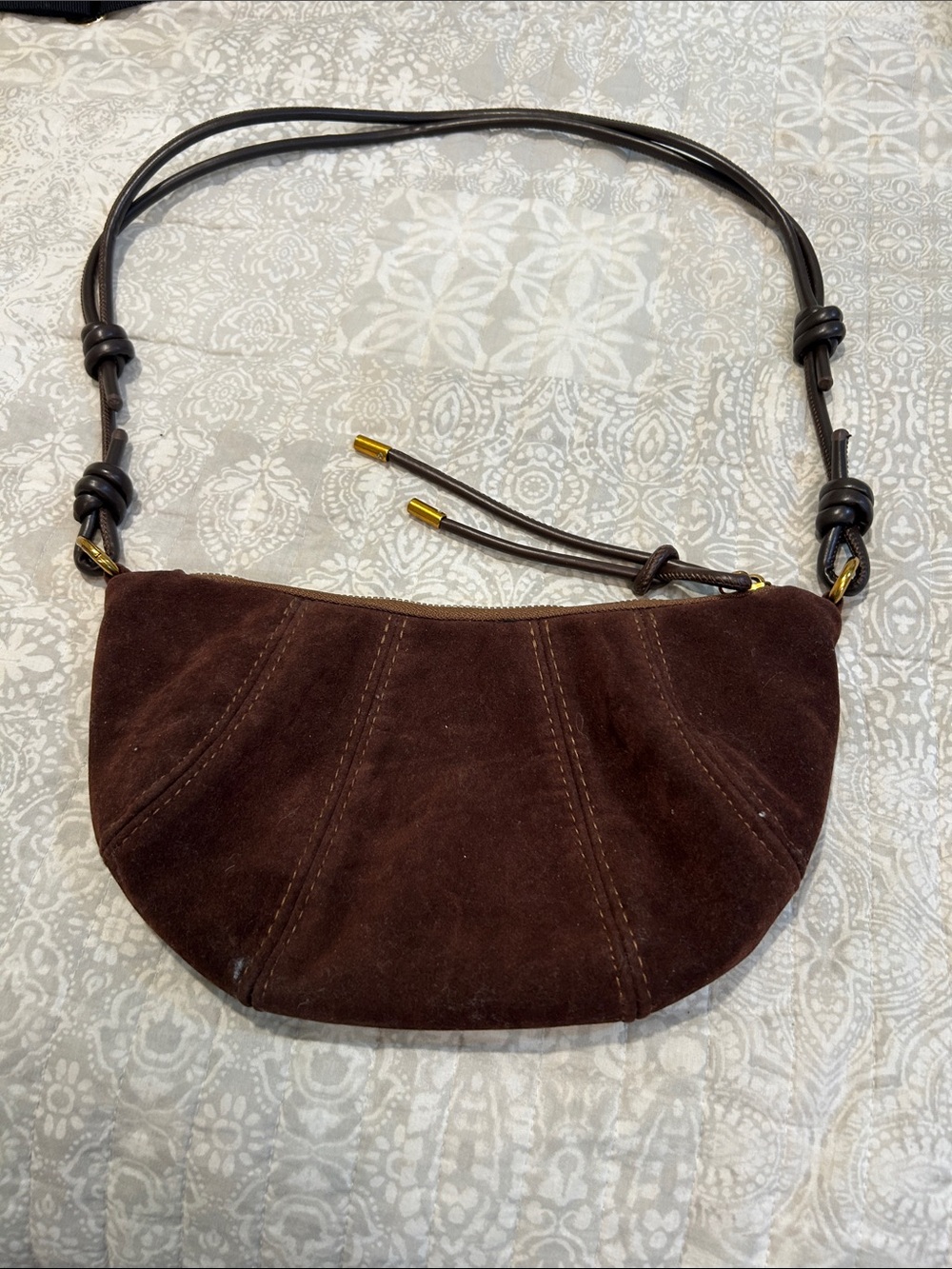Brown Suede Women’s Shoulder Bag